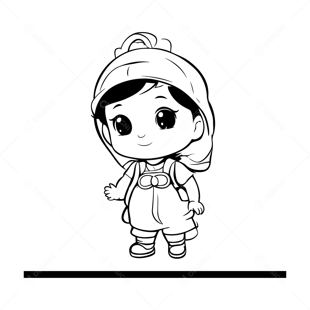 Garoto Desenho Para Colorir Vetor EPS