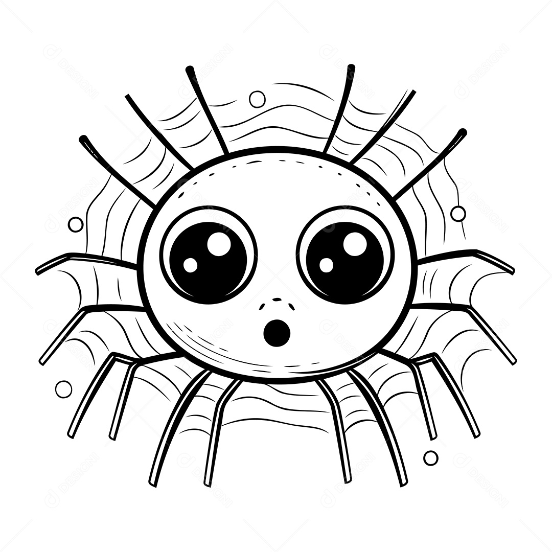 Aranha Desenho Para Colorir Vetor EPS