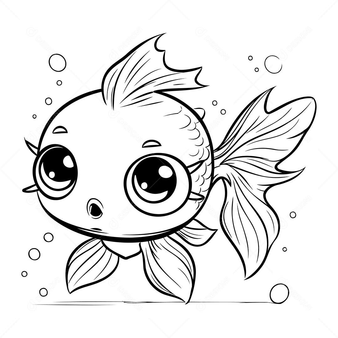 Peixe Desenho Para Colorir Vetor EPS