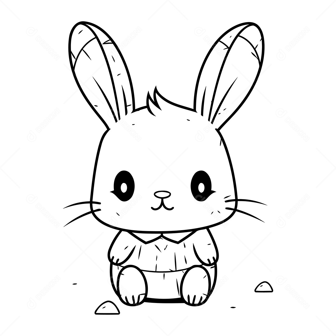 Coelho Desenho Para Colorir Vetor EPS