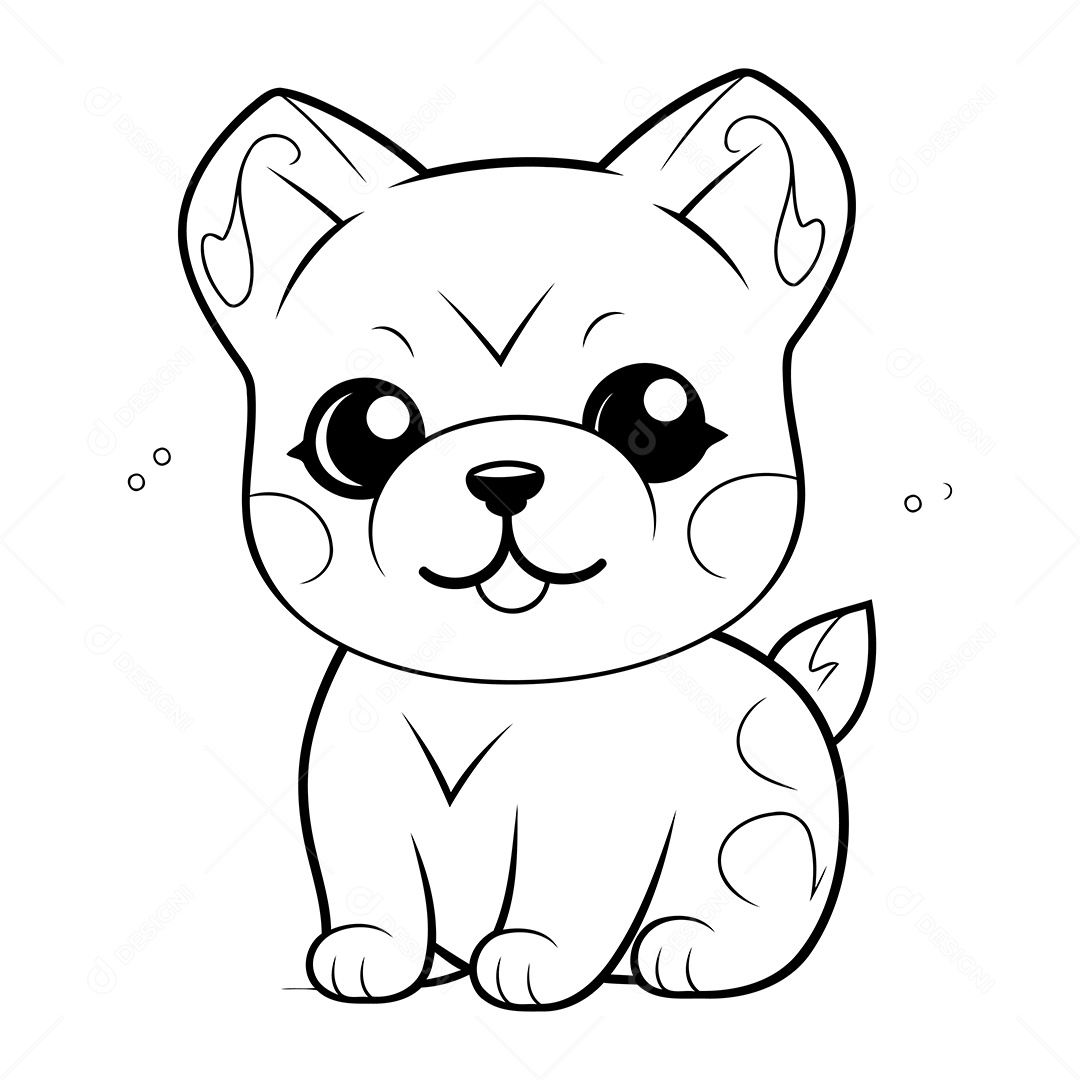 Cachorro Desenho Para Colorir Vetor EPS