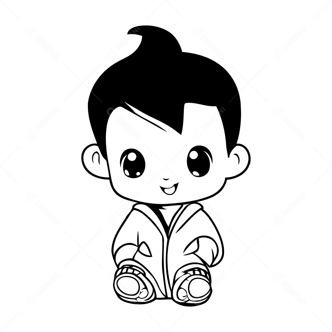 Garoto Desenho Para Colorir Vetor EPS