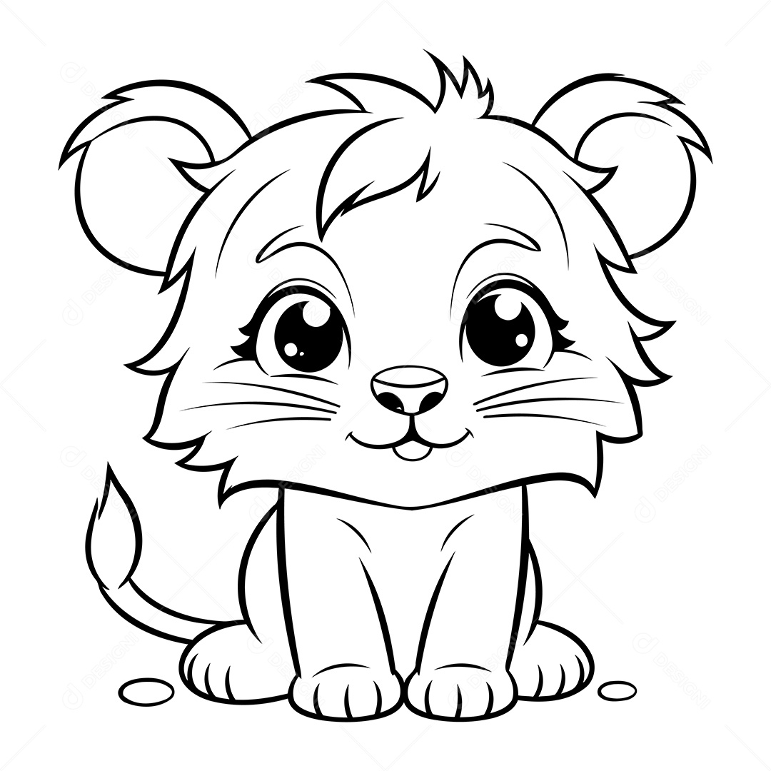 Gato Desenho Para Colorir Vetor EPS