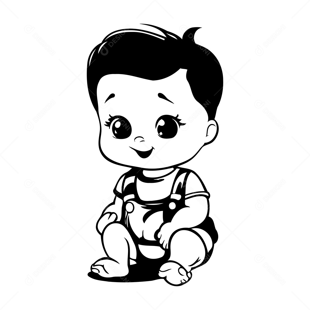 Garoto Desenho Para Colorir Vetor EPS