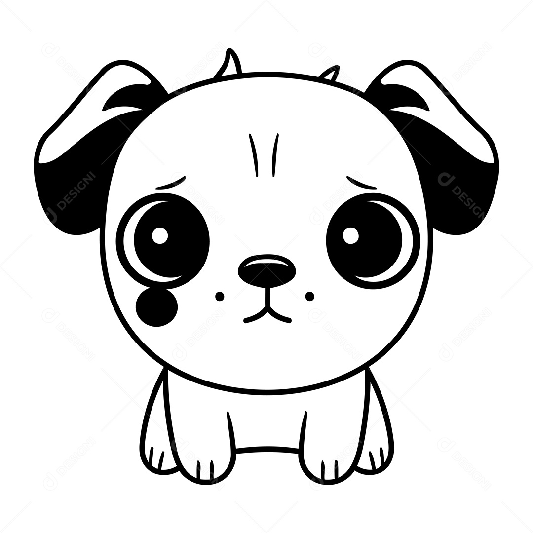 Cachorro Desenho Para Colorir Vetor EPS