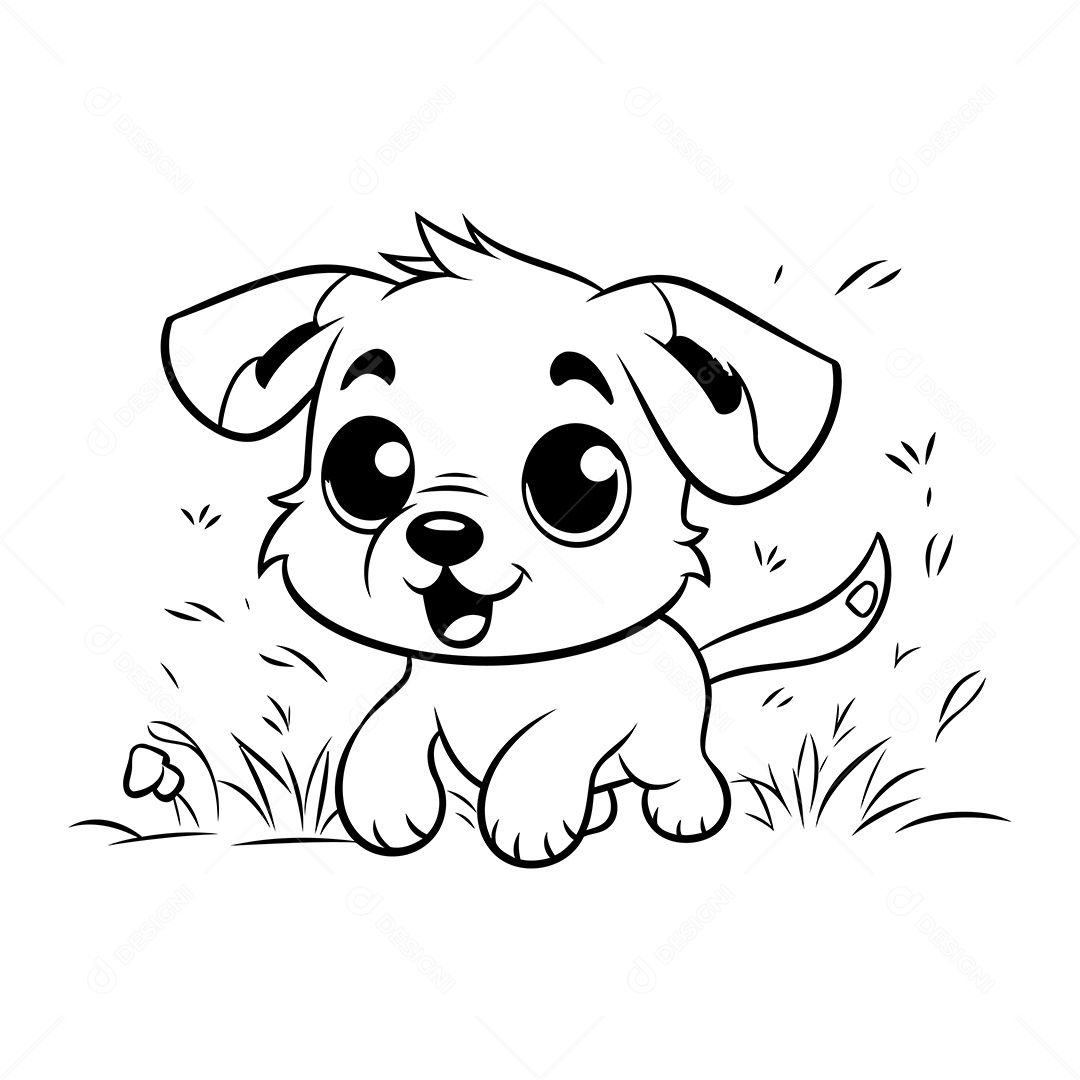 Cachorro Desenho Para Colorir Vetor EPS