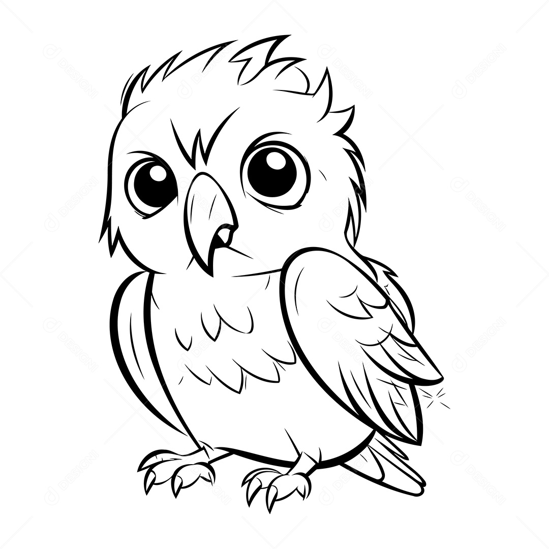 Pássaro Desenho Para Colorir Vetor EPS