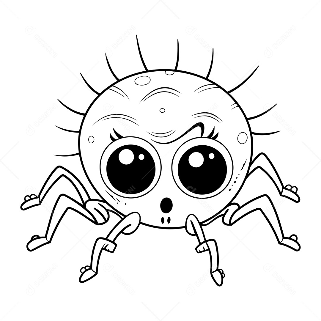 Aranha Desenho Para Colorir Vetor EPS
