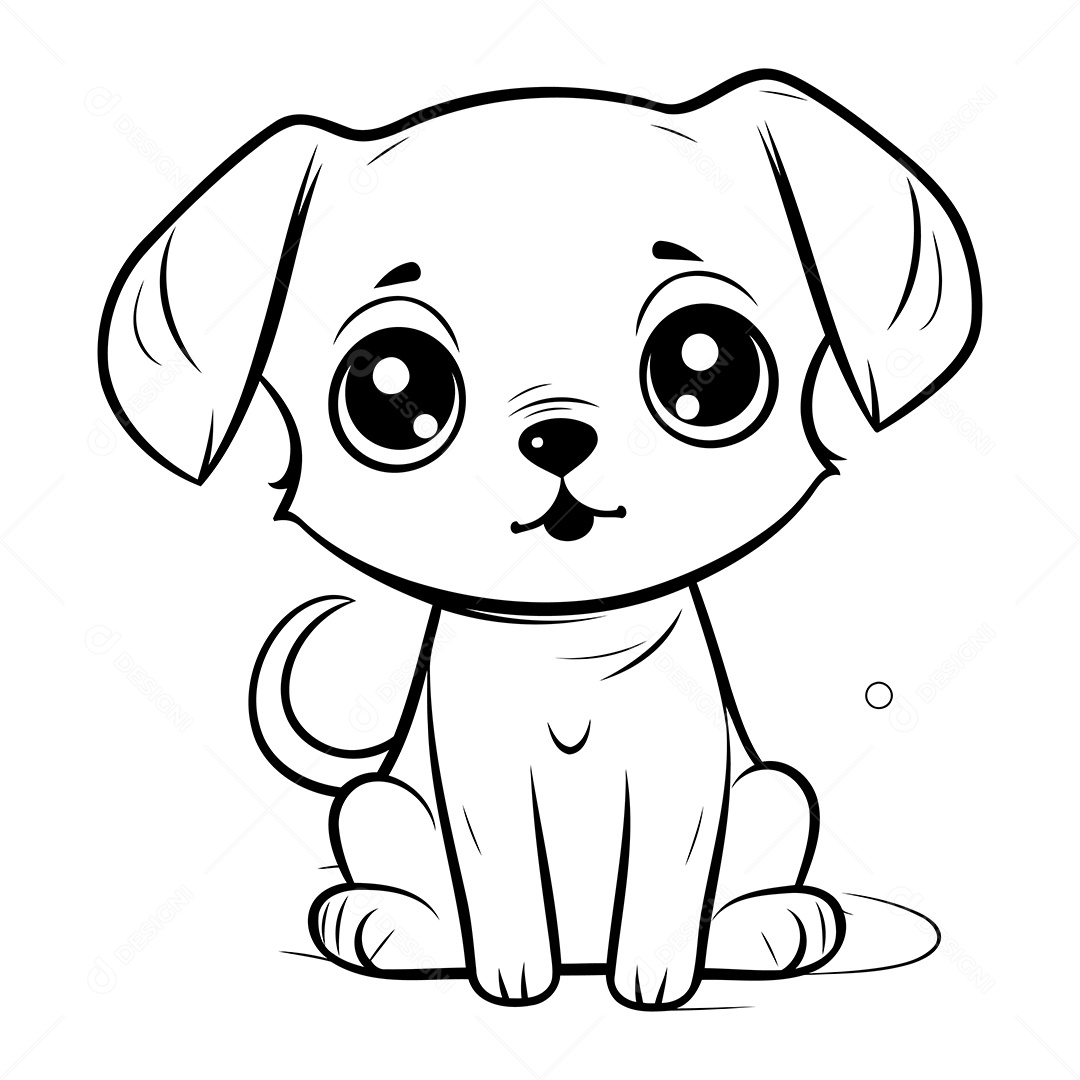 Cachorro Desenho Para Colorir Vetor EPS