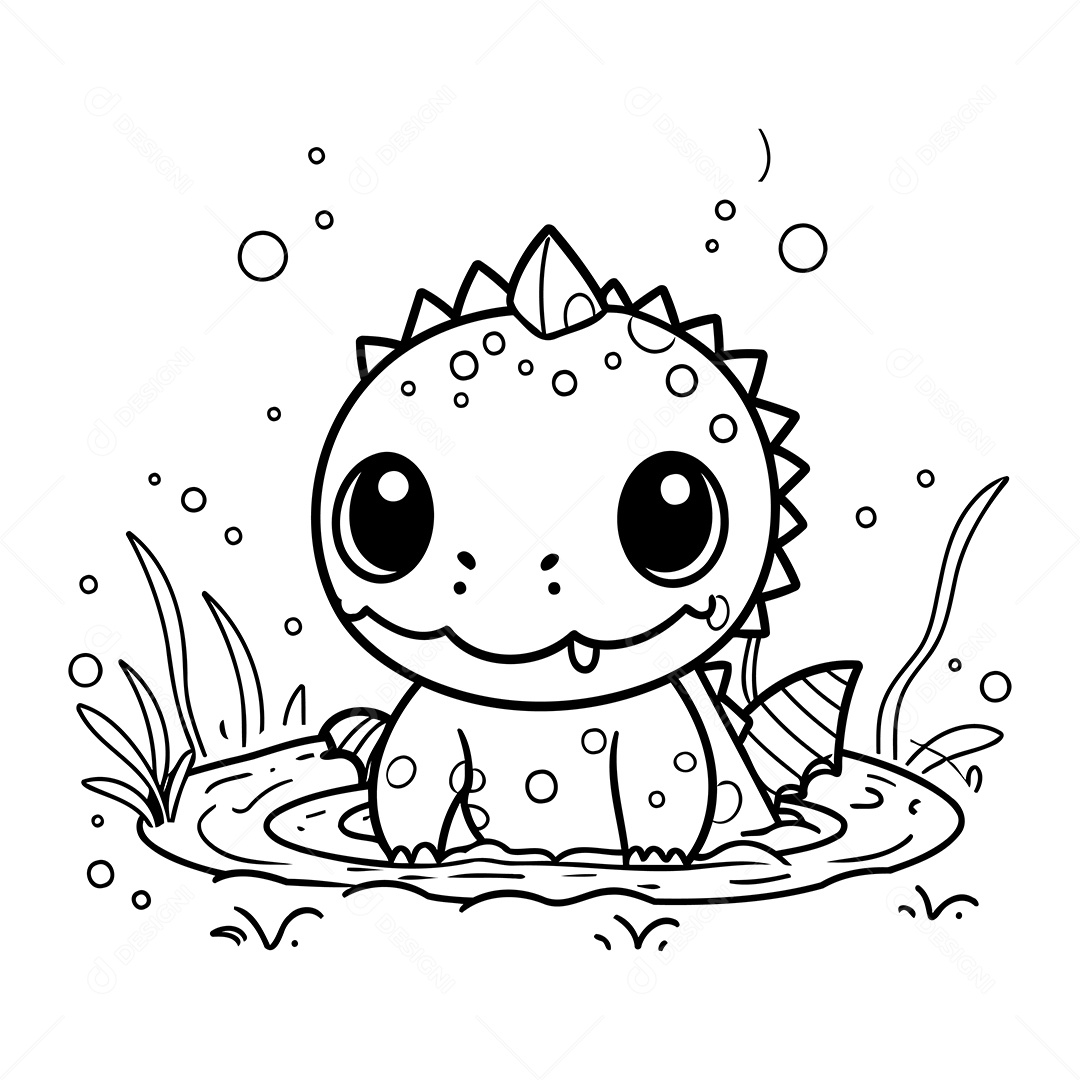 Dinossauro Desenho Para Colorir Vetor EPS