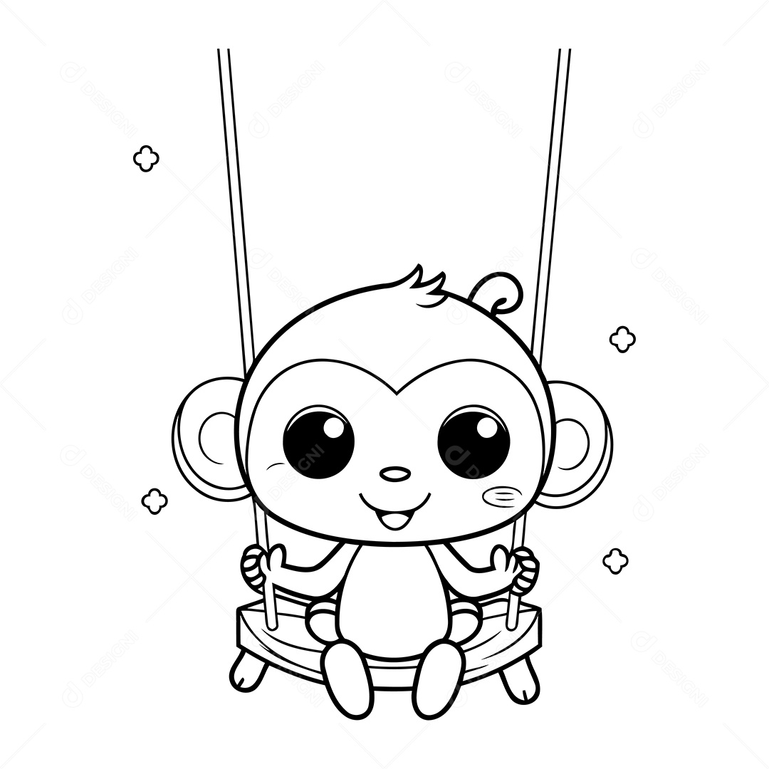 Macaco Desenho Para Colorir Vetor EPS