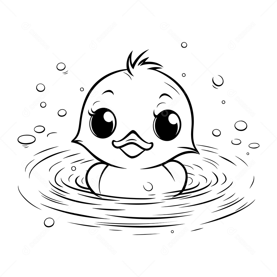 Pato Desenho Para Colorir Vetor EPS