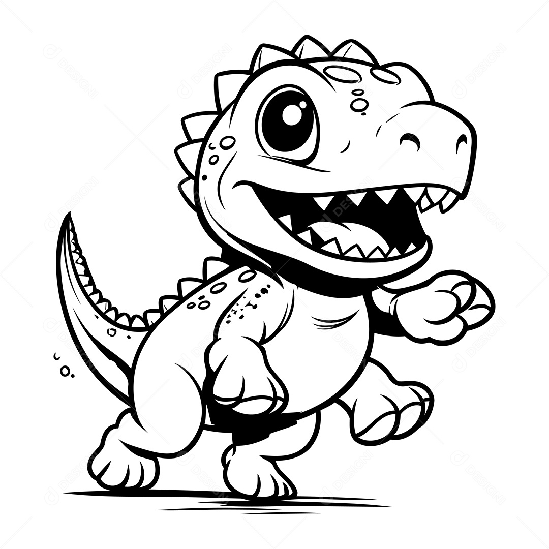 Dinossauro Desenho Para Colorir Vetor EPS