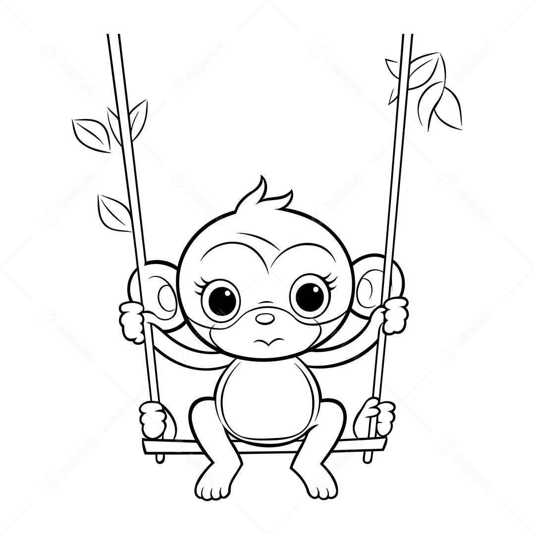 Macaco Desenho Para Colorir Vetor EPS