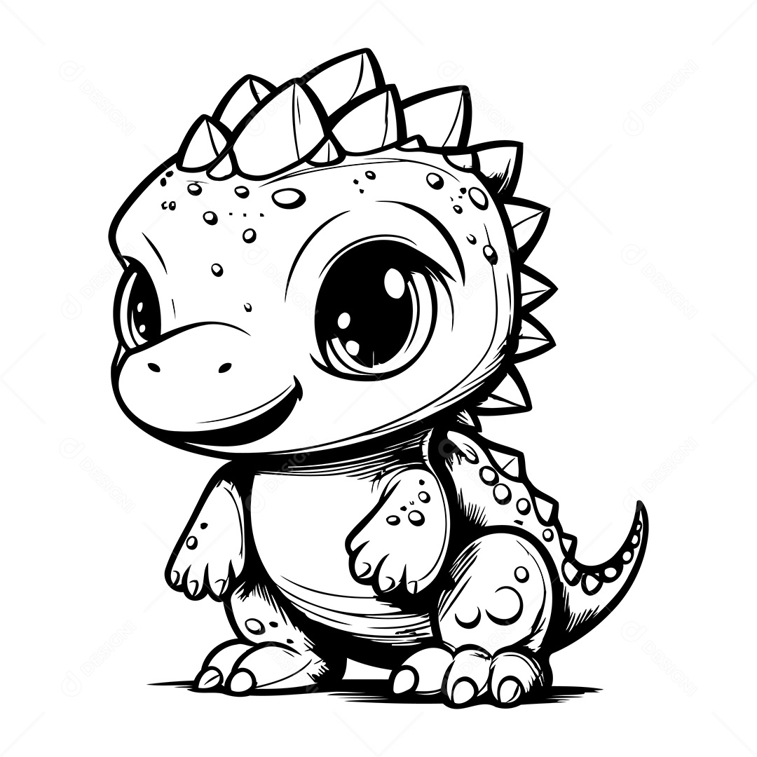 Dinossauro Desenho Para Colorir Vetor EPS