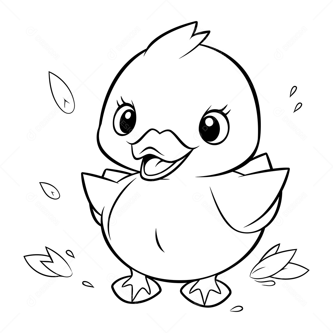 Pato Desenho Para Colorir Vetor EPS
