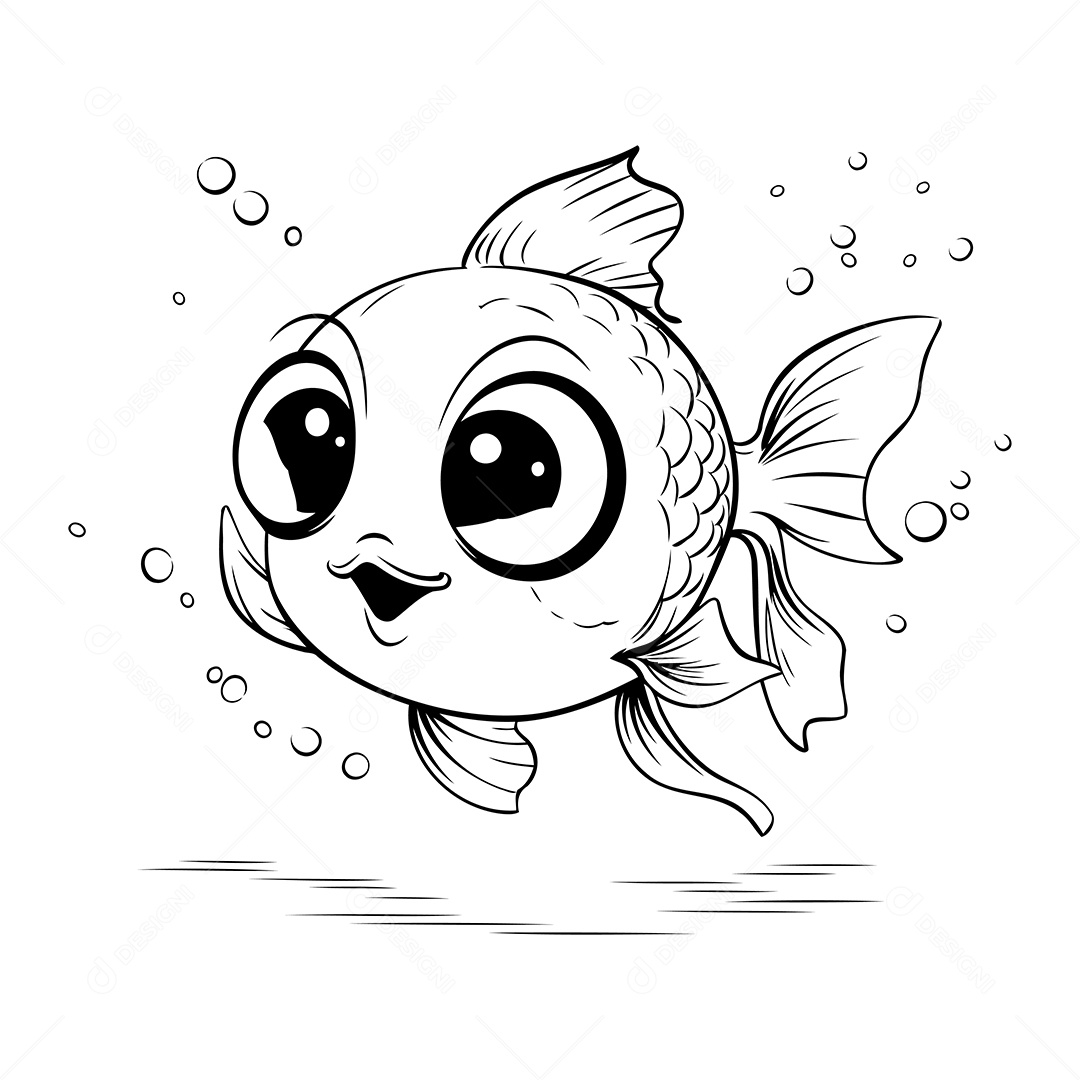 Peixe Desenho Para Colorir Vetor EPS