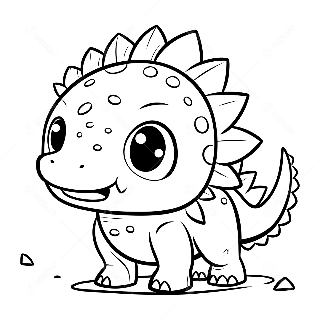 Dinossauro Desenho Para Colorir Vetor EPS