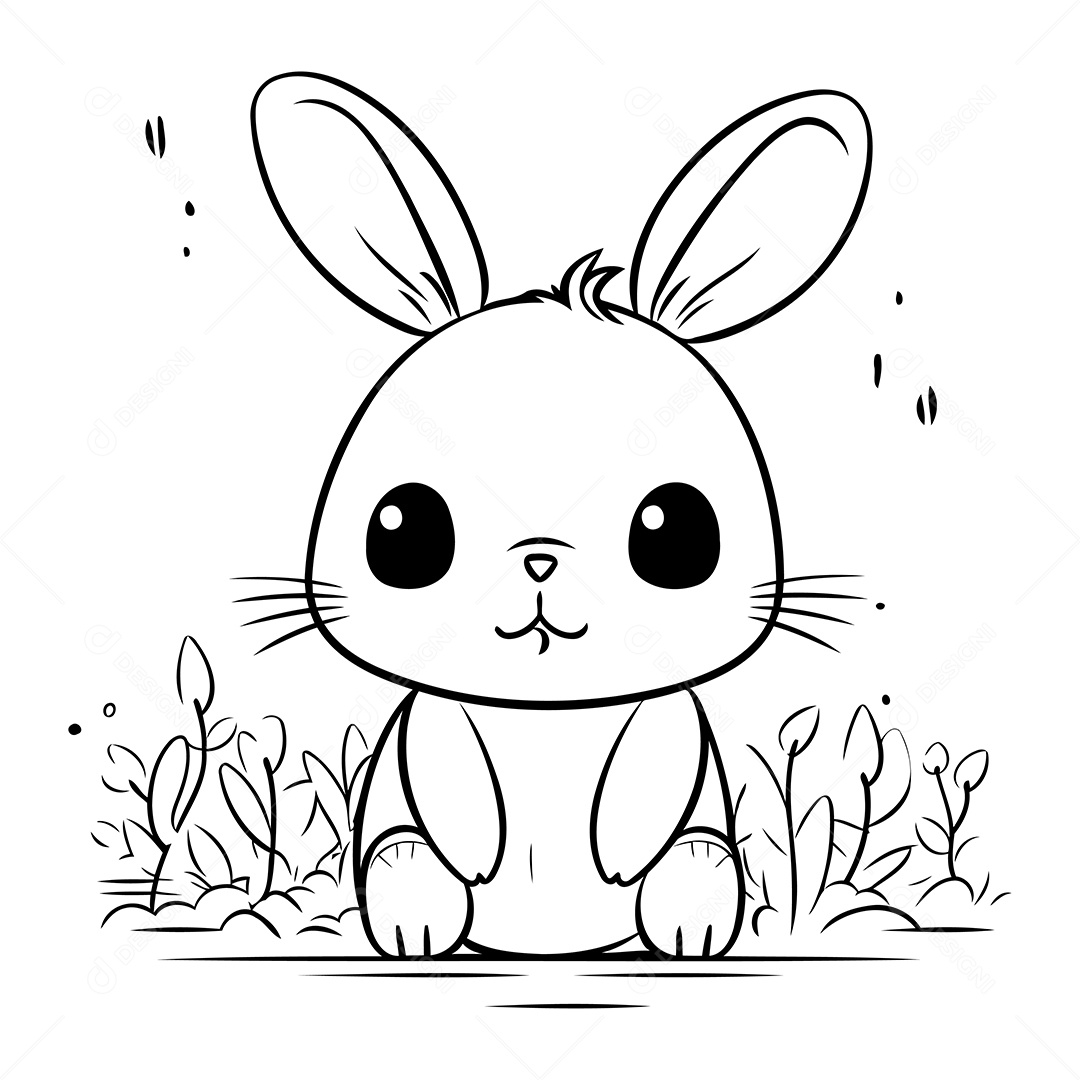 Coelho Desenho Para Colorir Vetor EPS