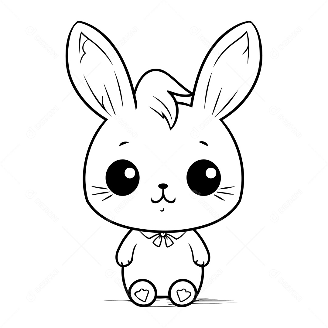 Coelho Desenho Para Colorir Vetor EPS