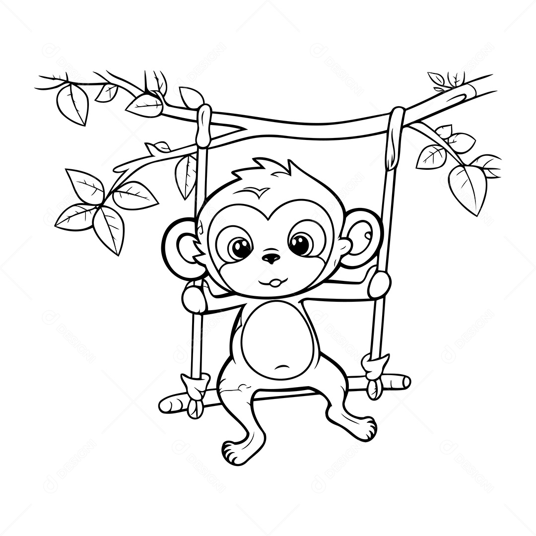 Macaco Desenho Para Colorir Vetor EPS