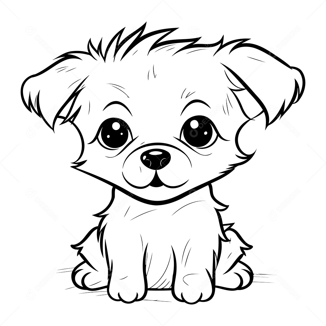 Cachorro Desenho Para Colorir Vetor EPS