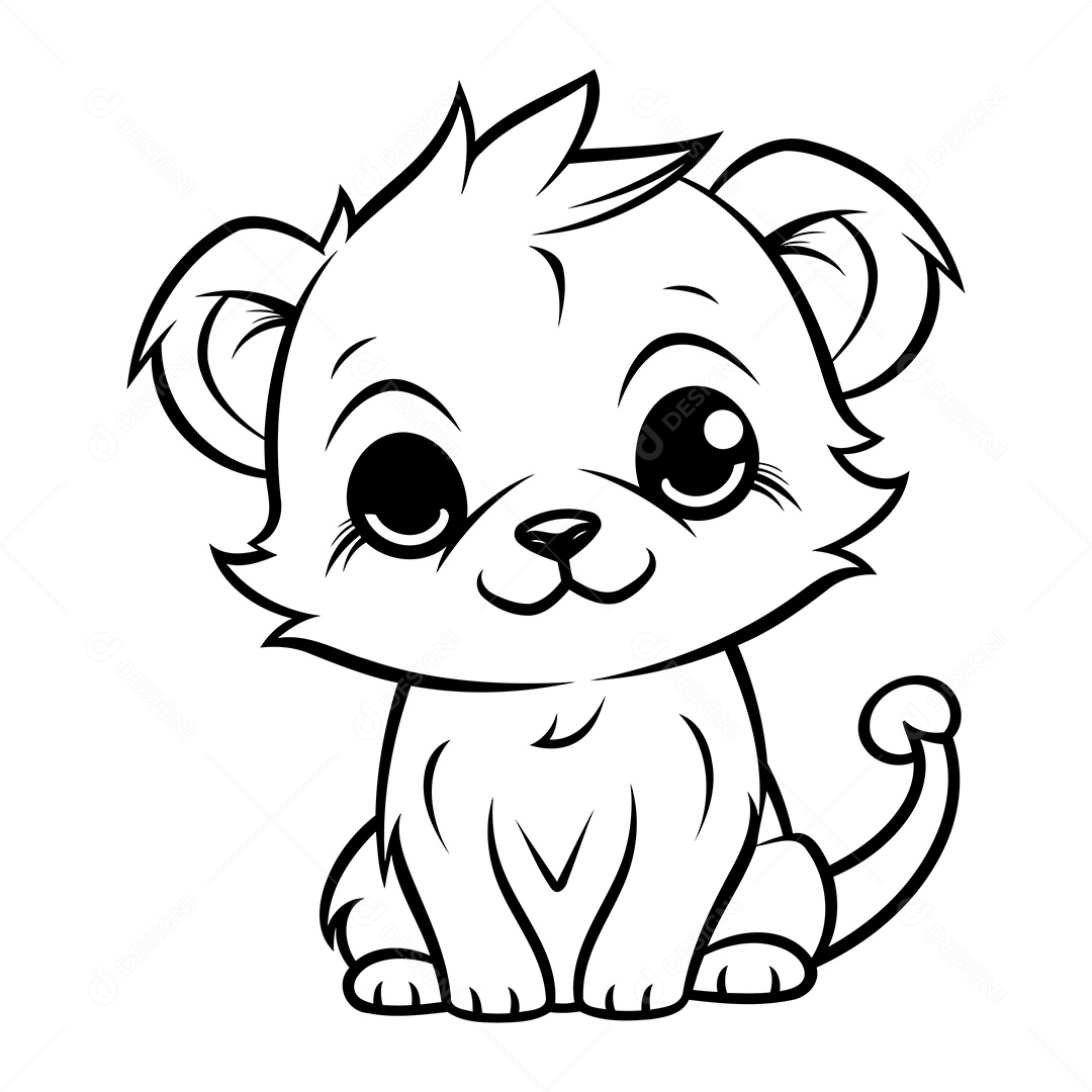 Gato Desenho Para Colorir Vetor EPS