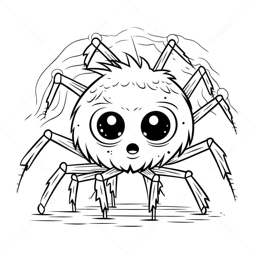 Aranha Desenho Para Colorir Vetor EPS