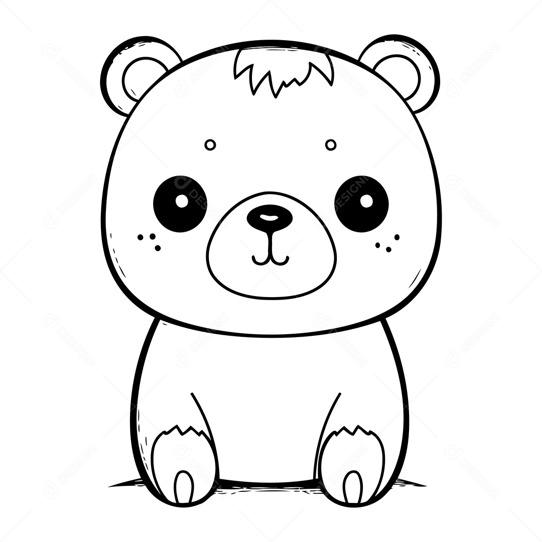 Urso Desenho Para Colorir Vetor EPS