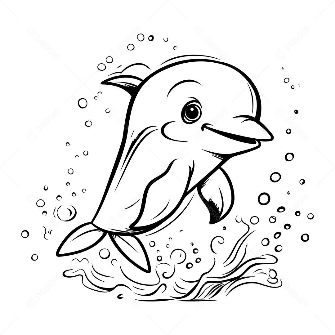 Pinguim Desenho Para Colorir Vetor EPS