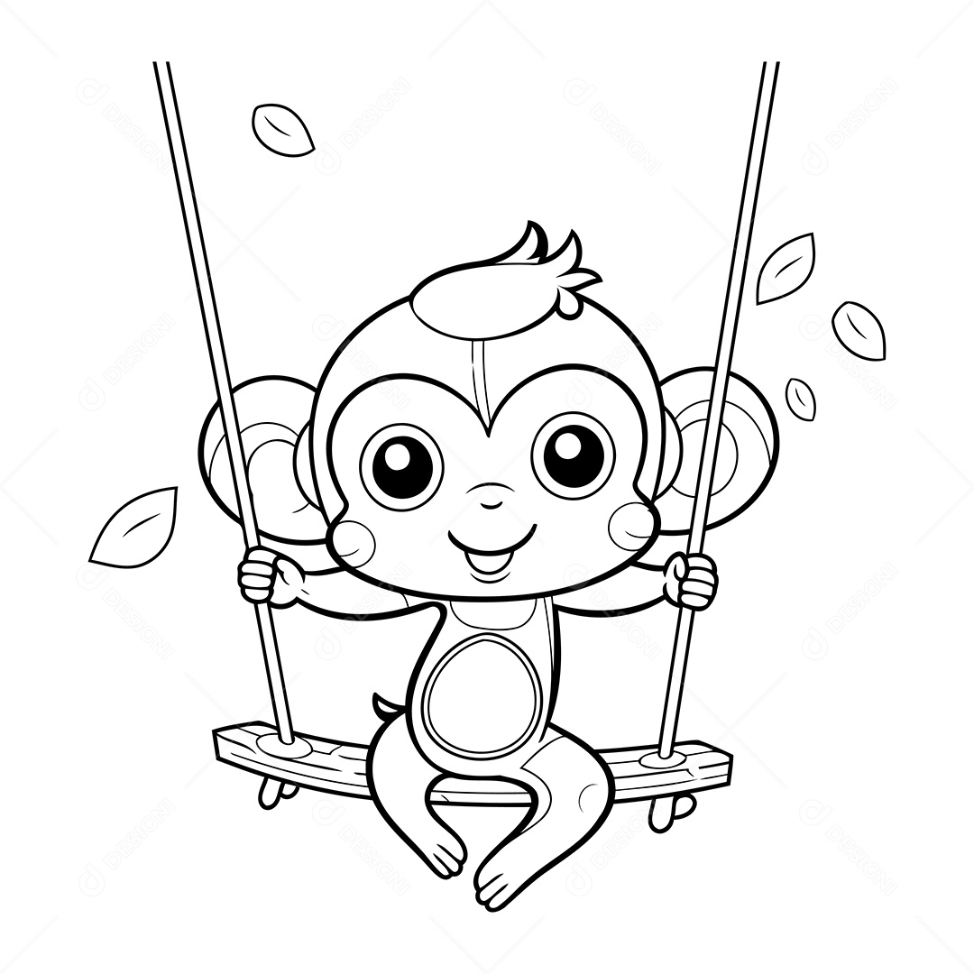 Macaco Desenho Para Colorir Vetor EPS