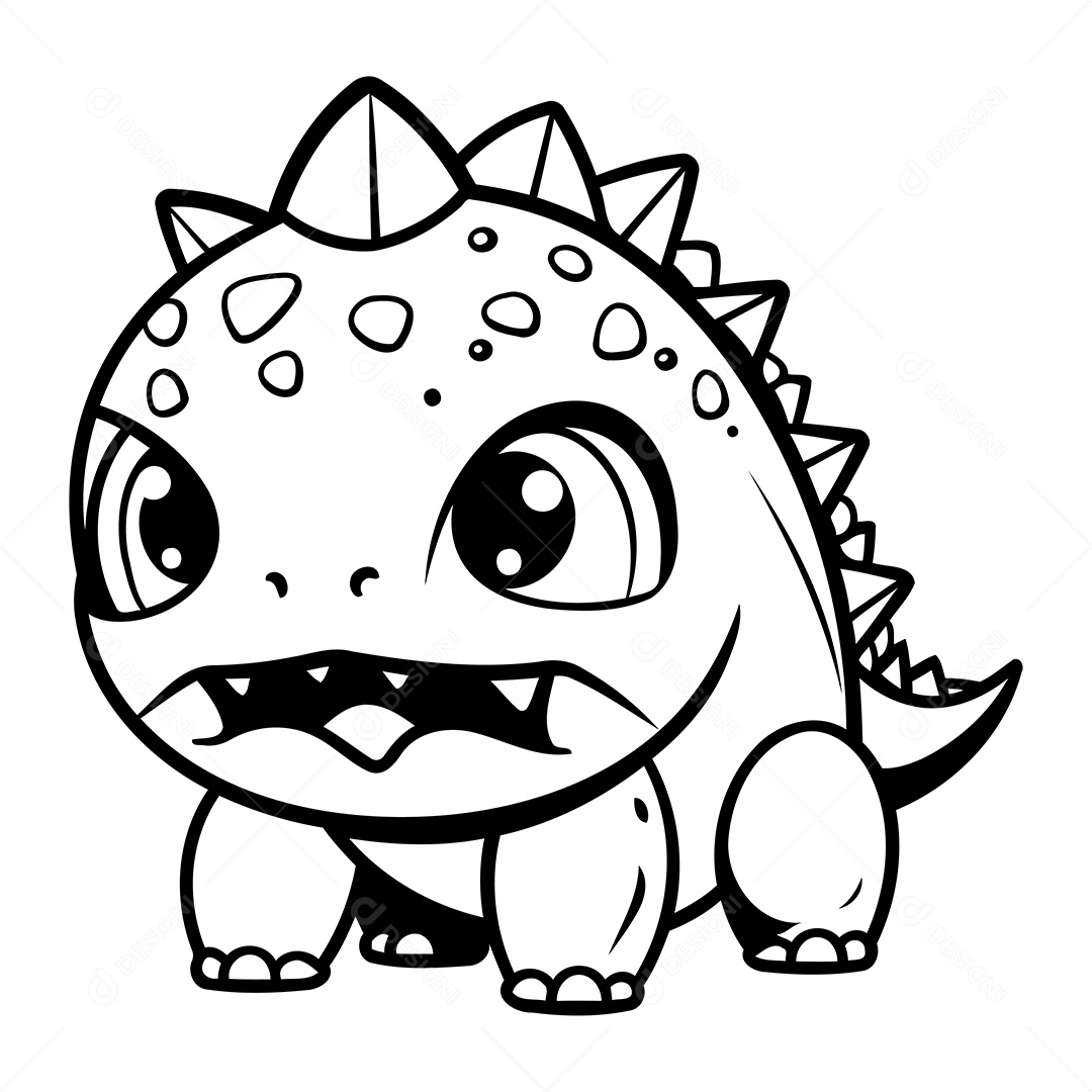Dinossauro Desenho Para Colorir Vetor EPS