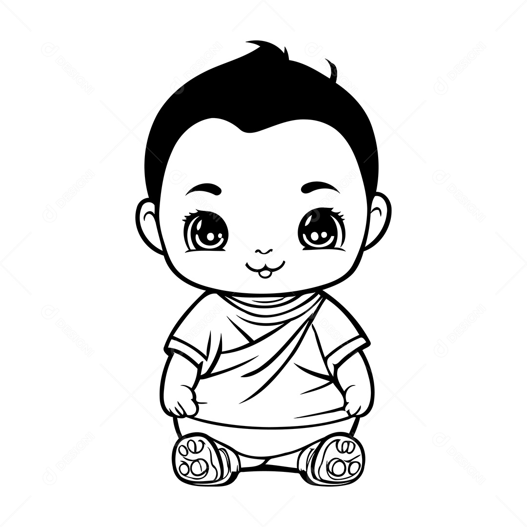 Bebe Desenho Para Colorir Vetor EPS