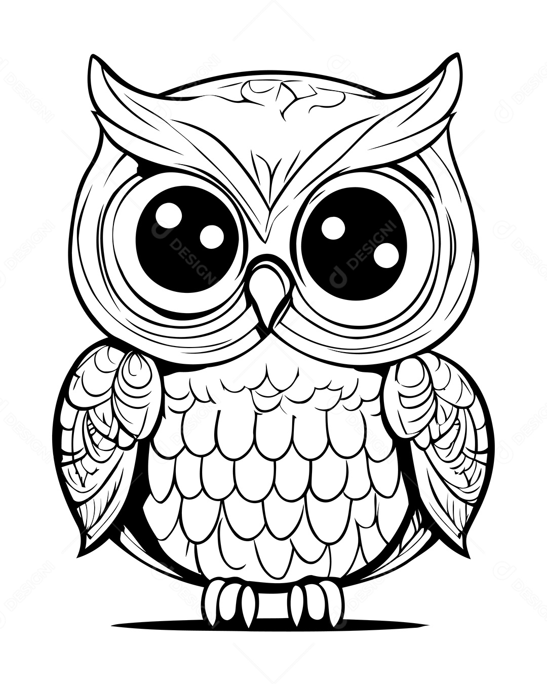 Pássaro Desenho Para Colorir Vetor EPS