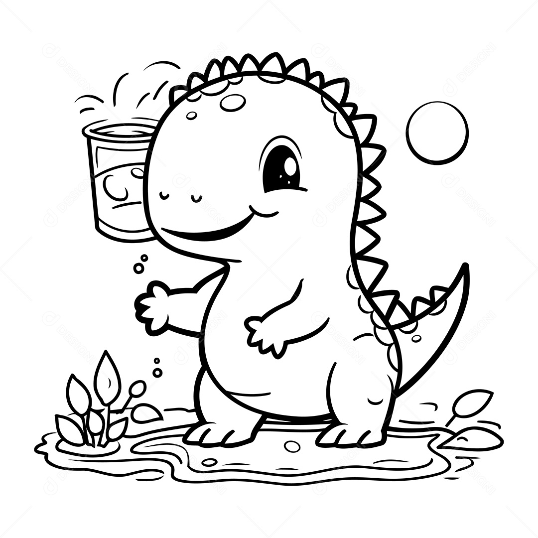 DinossauroDesenho Para Colorir Vetor EPS