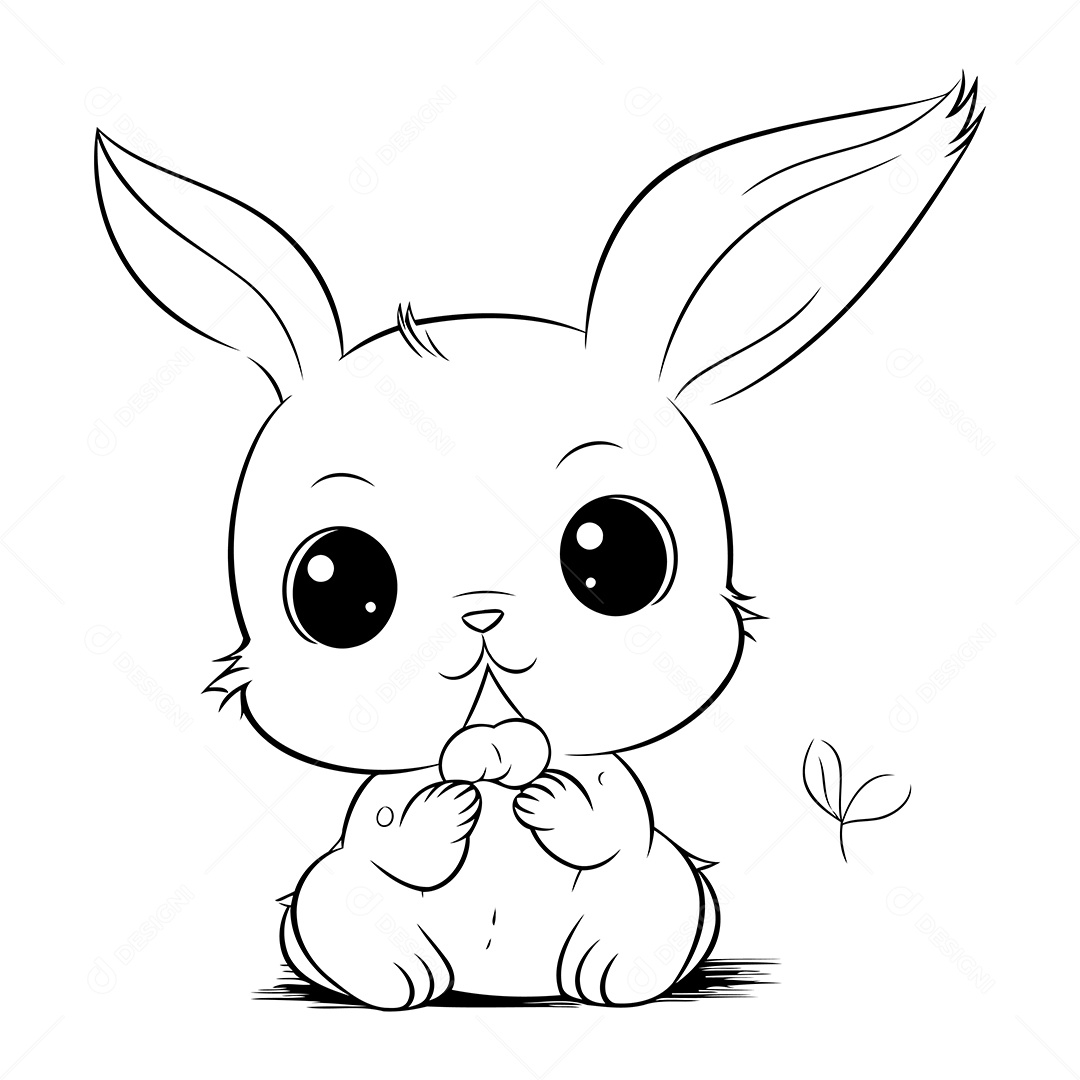 Coelho Desenho Para Colorir Vetor EPS