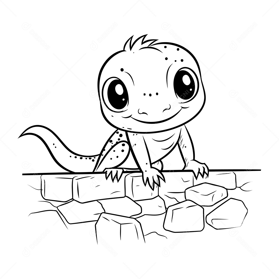 Lagarto Desenho Para Colorir Vetor EPS
