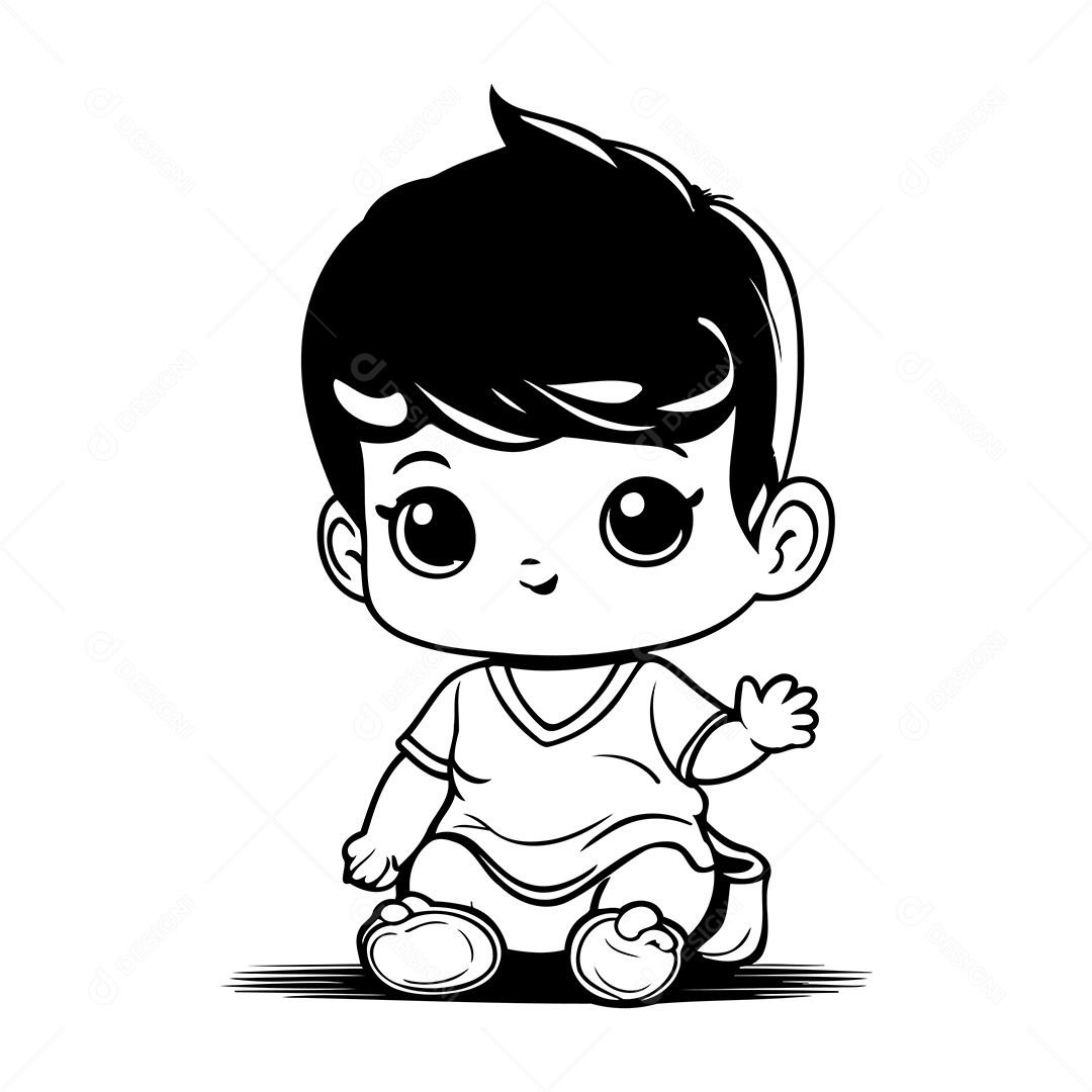 Bebê Desenho Para Colorir Vetor EPS