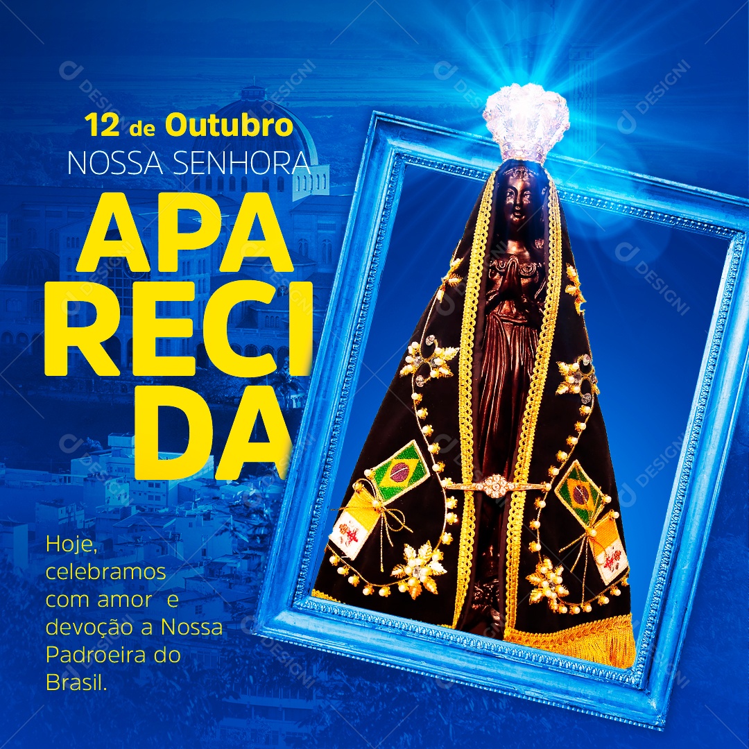 Social Media Feed Nossa Senhora Aparecida Amor e Devoção PSD Editável