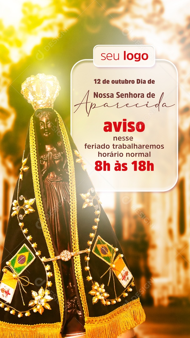 Social Media Story 12 De Outubro Dia De Nossa Senhora De Aparecida PSD Editável