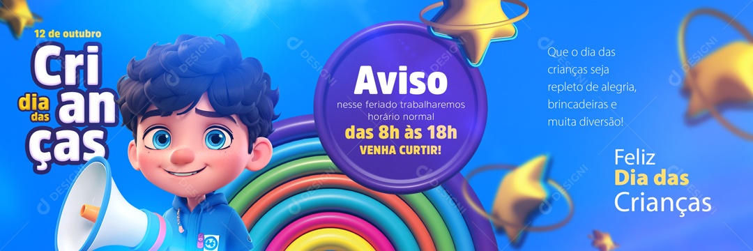 Social Media Banner Dia Das Crianças 12 De Outubro PSD Editável