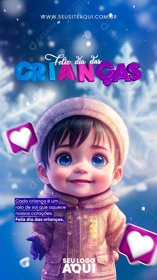 Story Happy Children's Day Every Child Is a Sunshine Editable PSD Social Media Message Card