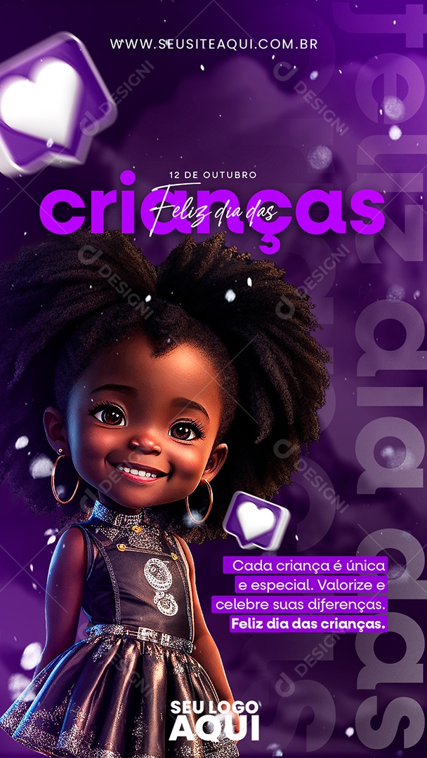 Story Feliz Dia Das Crianças Cada Criança é Única e Especial Social Media PSD Editável