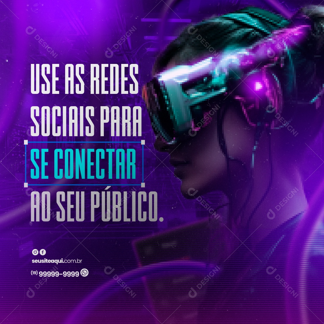 Marketing Digital Use as Redes Sociais para se Conectar ao seu Público Social Media PSD Editável