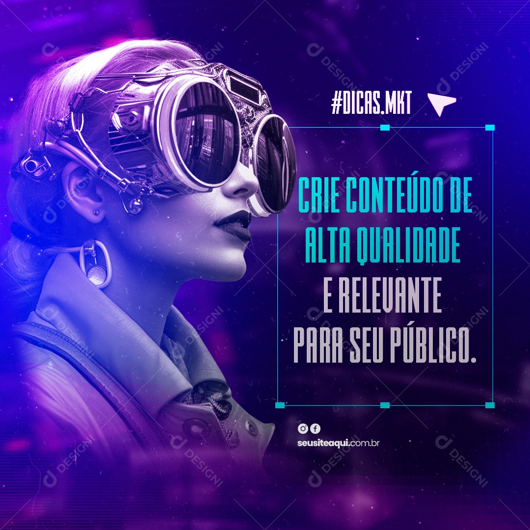 Marketing Digital Crie Conteúdo de Alta Qualidade e Relevante para seu Público Social Media PSD Editável
