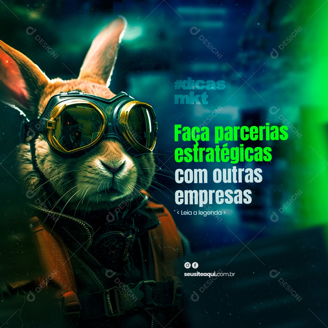 Marketing Digital Faça Parcerias Estratégicas com Outras Empresas Social Media PSD Editável