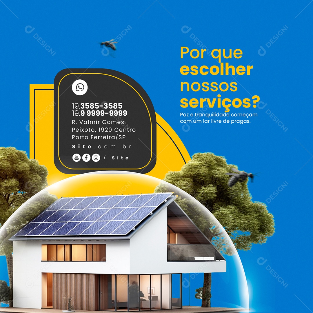 Dedetização Por que Escolher Nosso Serviços Social Media PSD Editável