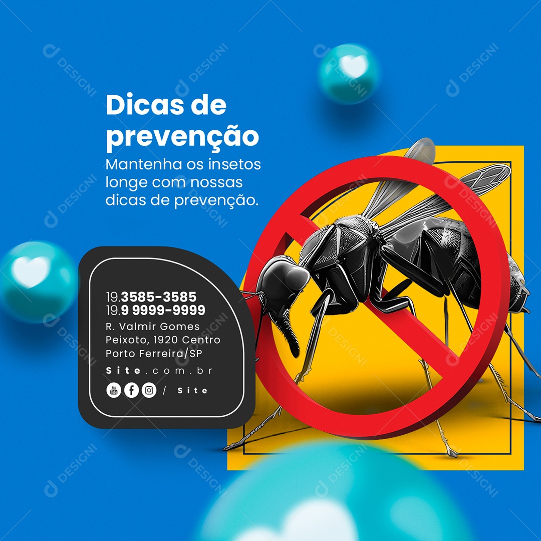 Dedetização Dicas de Prevenção Mantenha os Insetos Longe com Nossas Dicas de Prevenção Social Media PSD Editável