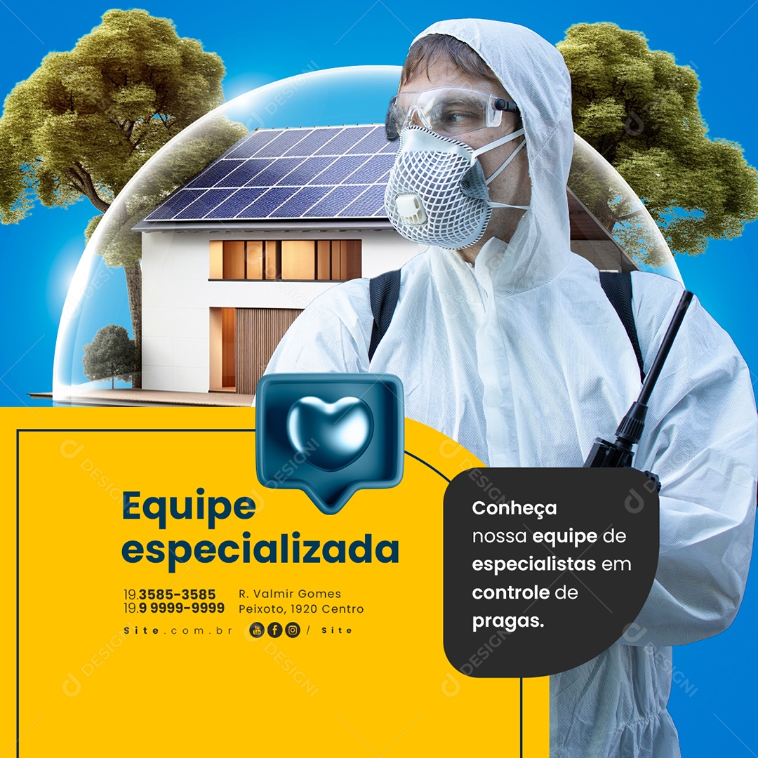 Dedetização Equipe Especializada Conheça nossa Equipe de Especialistas Social Media PSD Editável