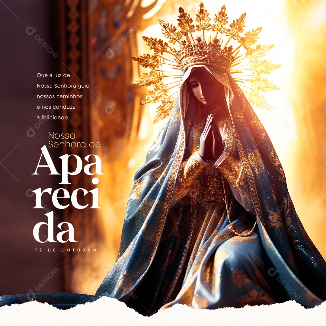 Dia de Nossa Senhora Aparecida 12 de Outubro Social Media PSD Editável